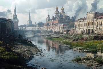 Fototapeta premium illustration of an ancient city