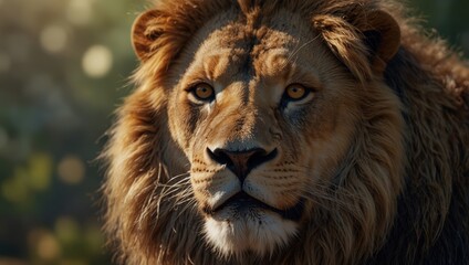 Fototapeta premium Lion head with crown of thorns Jesus, the Lion Illustration on light background.