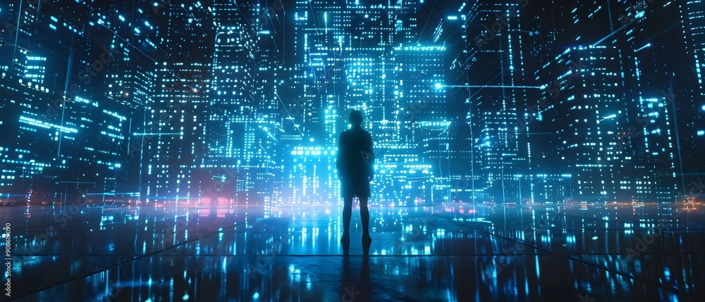 Poster holographic financial advisor using advanced and data analytics to provide personalized investment i