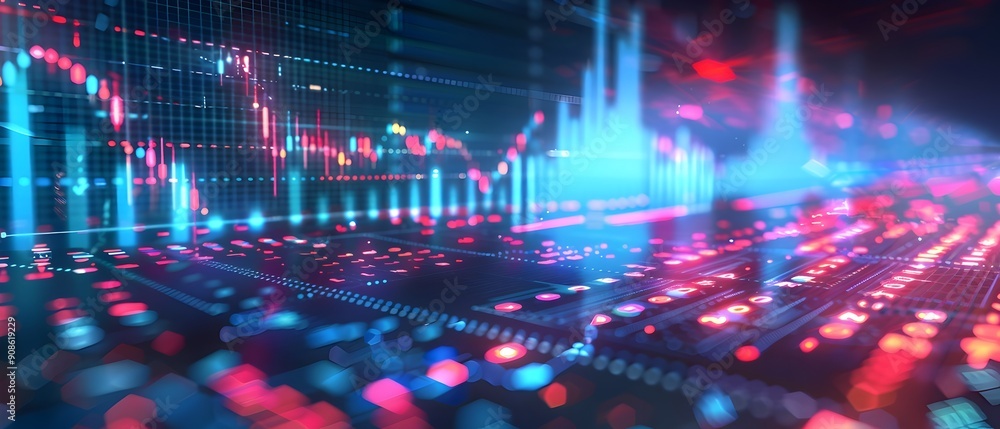 Aufkleber innovative ai powered financial analysis tools visualizing real time market trends and predictive in