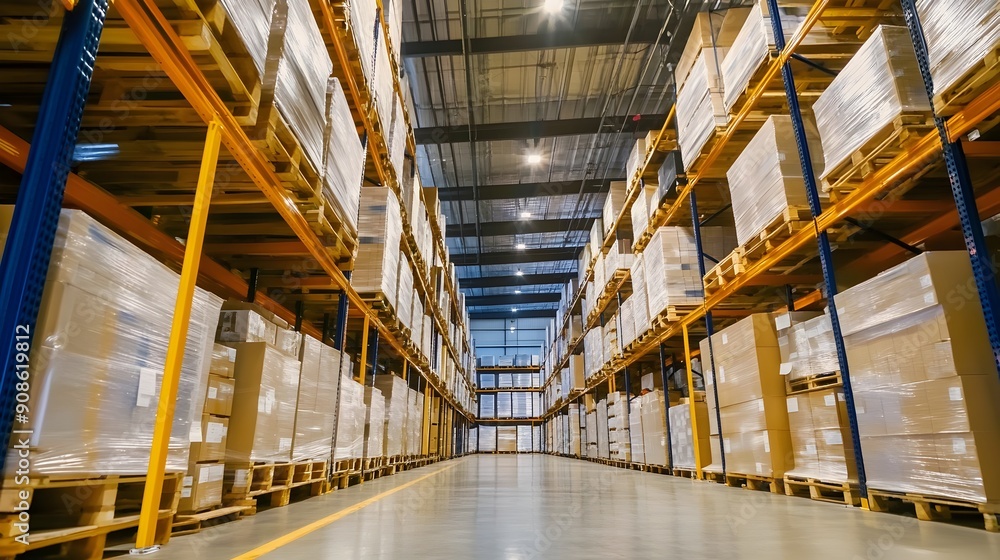 Aufkleber secure and organized warehouse interior with robust access control systems protected storage and met