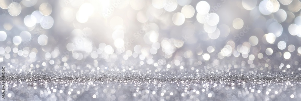 Aufkleber glittering silver and white lights create a blurred bokeh effect on a vintage-style banner. the back