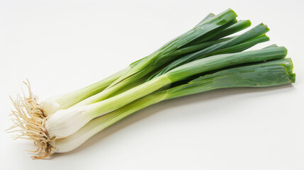 A whole leek isolated on white