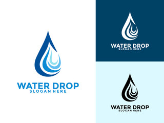 Simple water drop logo vector, Water Drop logo design template