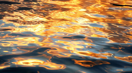 Close-up of abstract cloud formations reflecting the setting sun's golden light