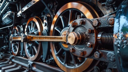 Gears and bolts in locomotive engines and railway infrastructure support transportation efficiency and safety