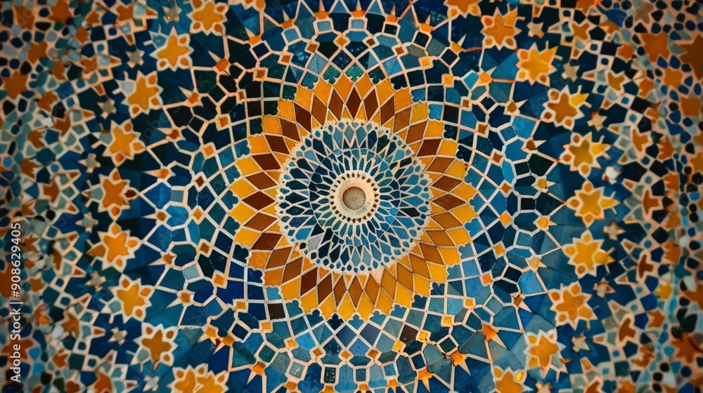 Poster geometric patterns are found in art and architecture worldwide.