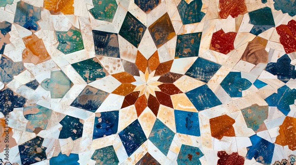 Poster geometric patterns are found in art and architecture worldwide.