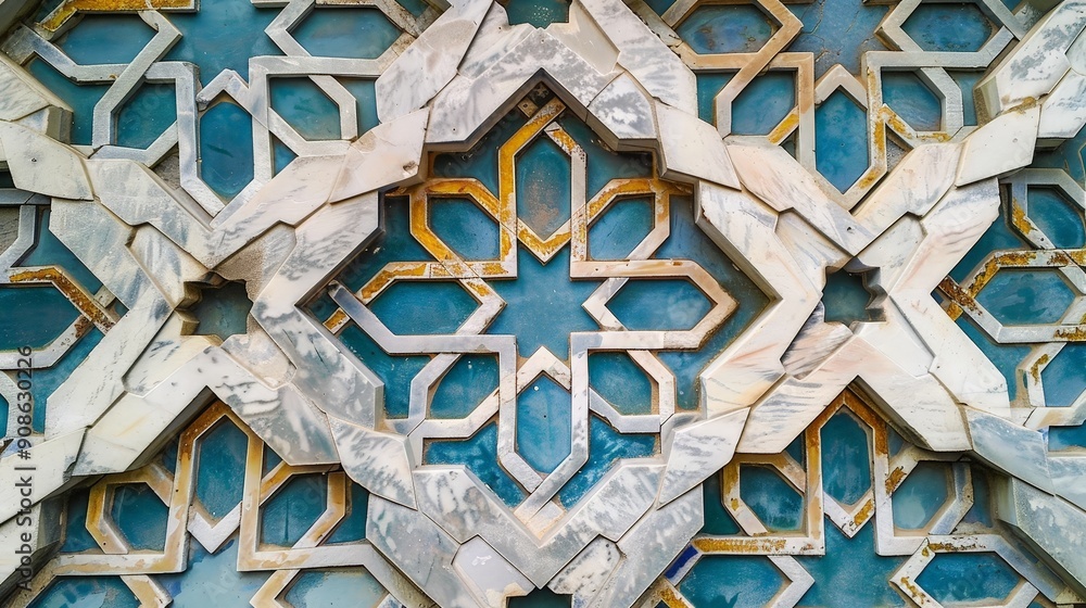 Poster geometric patterns in islamic art. discuss the significance of geometric patterns in islamic archite
