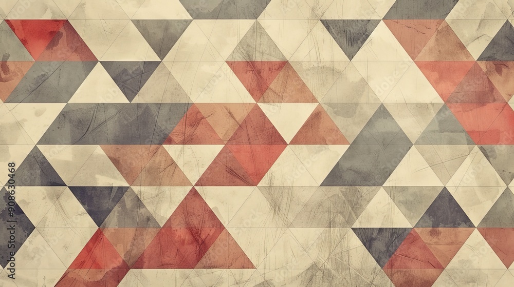 Poster geometric patterns in modern design. describe a contemporary artwork or product that features geomet