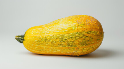 A whole summer squash isolated on white