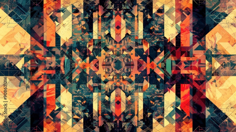 Aufkleber geometric patterns intersect, forming a mesmerizing tapestry of symmetry and chaos.