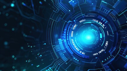 Obraz premium Abstract Technological Background with Glowing Blue Circles