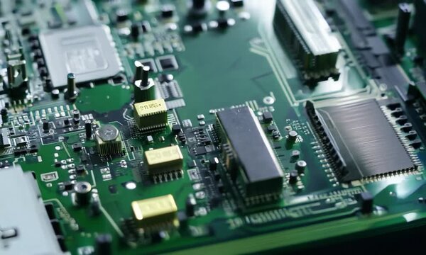 Close-up of a Green Circuit Board