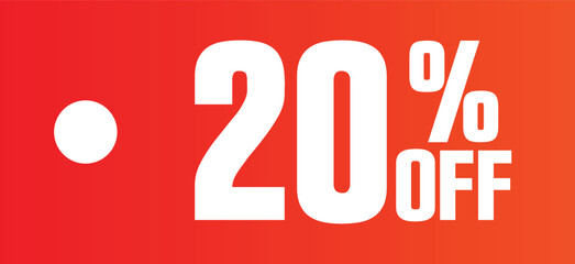 20 Percent OFF E-commerce Discount Offer Tags Design Template Vector Illustration