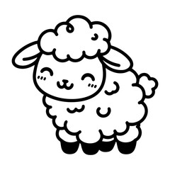 Cute cartoon sheep clip art