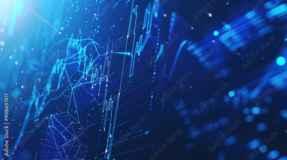 Poster abstract digital data visualization