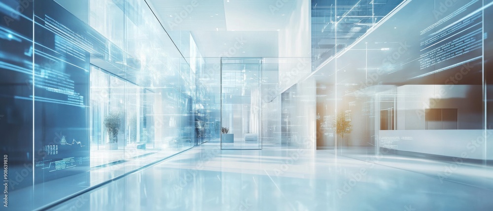 Poster futuristic technology of efficient systems at work in a dynamic environment