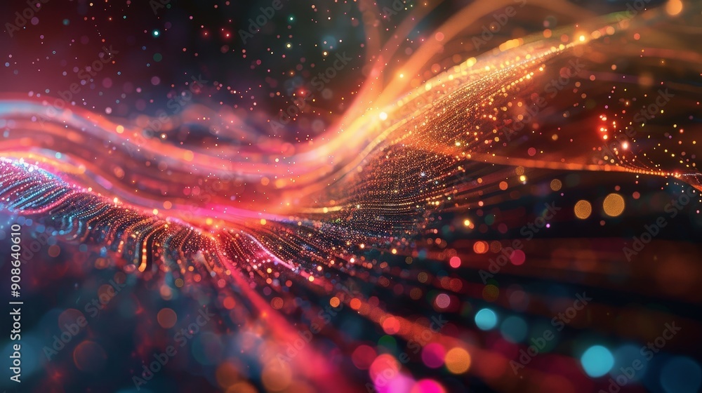 Poster quantum computing visualization, representing cutting-edge technology