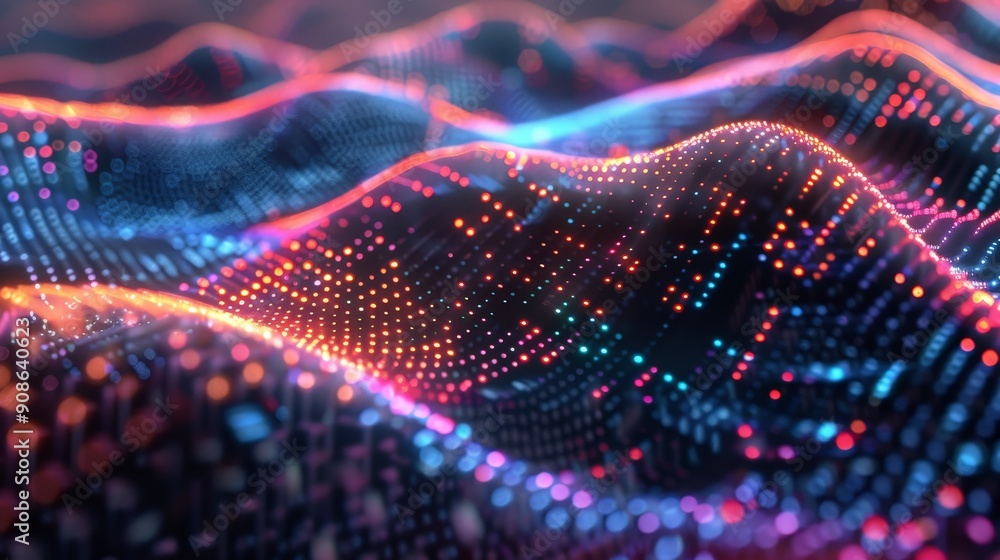 Aufkleber quantum computing visualization, representing cutting-edge technology