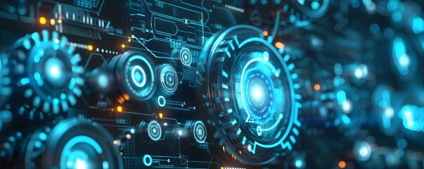 Obraz premium blue gear background 