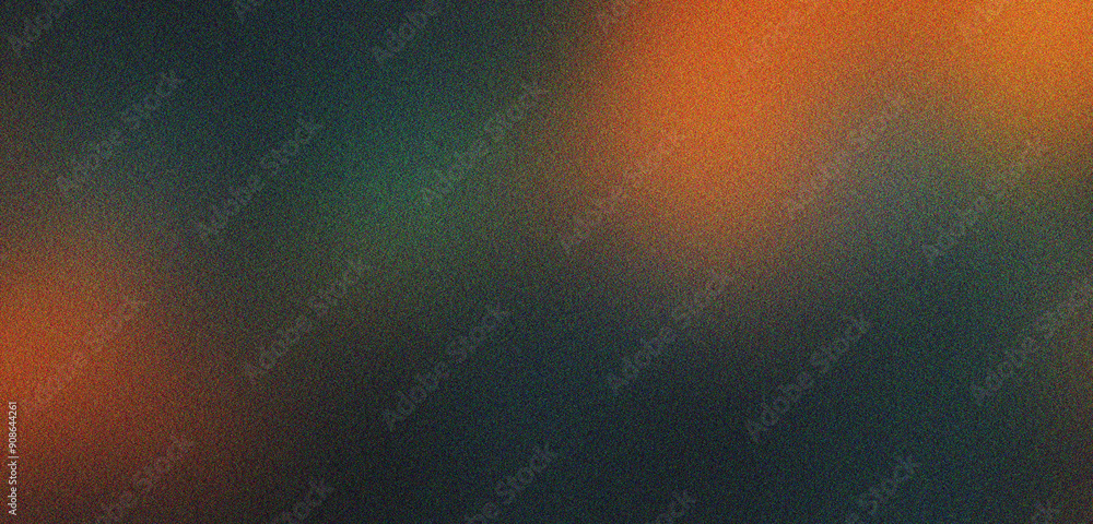 Poster blue and orange gradient background design with noise texture effect