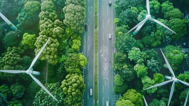 A corporate report highlighting ESG (Environmental, Social, Governance) metrics within the green energy sector, showcasing sustainable business practices in the renewable energy industry 