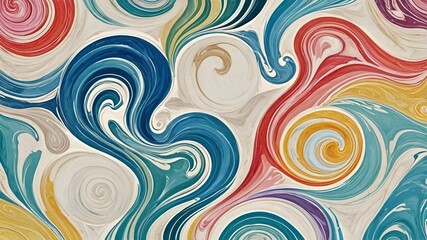 Obraz premium Colorful Abstract Swirl Pattern - Vibrant Fluid Art Background