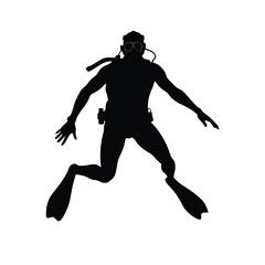 male diver silhouette