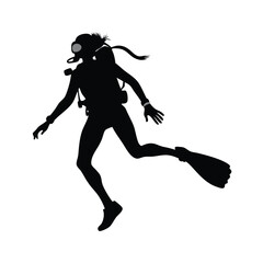 female diver silhouette

