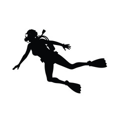 female diver silhouette
