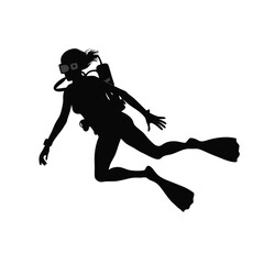 female diver silhouette
