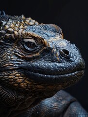 Fototapeta premium Detailed Close-up of Iguana with Textured Scales