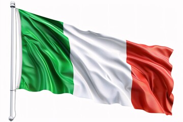 Obraz premium Italian flag fluttering on blank backdrop.