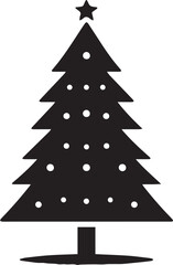 christmas tree silhouette vector black and white, Christmas tree icon. Set of black christmas tree icons on white background. Vector illustration. Holiday icons