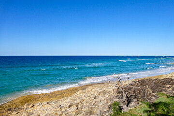 A beautiful sunny blue sky summer day at North Stradbroke island, Cleveland, Brisbane, Queensland, Australia