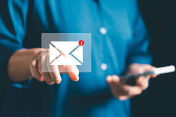 Businesses send electronic mail and newsletters to clients as part of their online marketing strategy, delivering messages through various platforms like social media and phone. electronic mail.