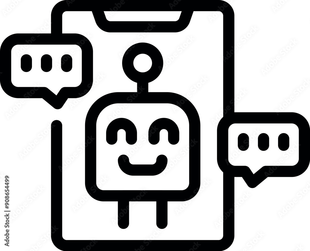Poster friendly chatbot is having a conversation in a smartphone app