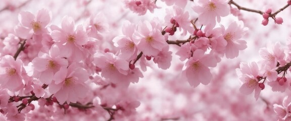 Obraz premium Spring pink cherry blossom Fantastic and beautiful background