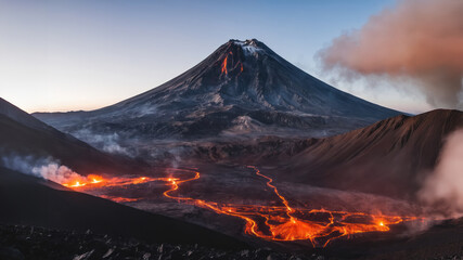 A view of the Mount Doom volcano in Mordor