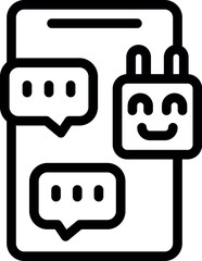 Ai chatbot with a happy face giving support on a smartphone screen, symbolizing positive customer service experience