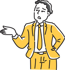 嫌味な案内をする男性社員