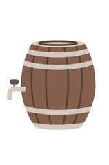 Beer Barrel Illustration. Traditional Oktoberfest Symbol.