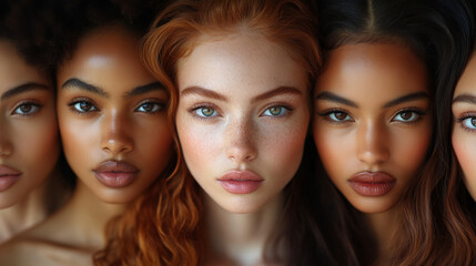 Group of young friends in a close-up, showcasing happiness and connection