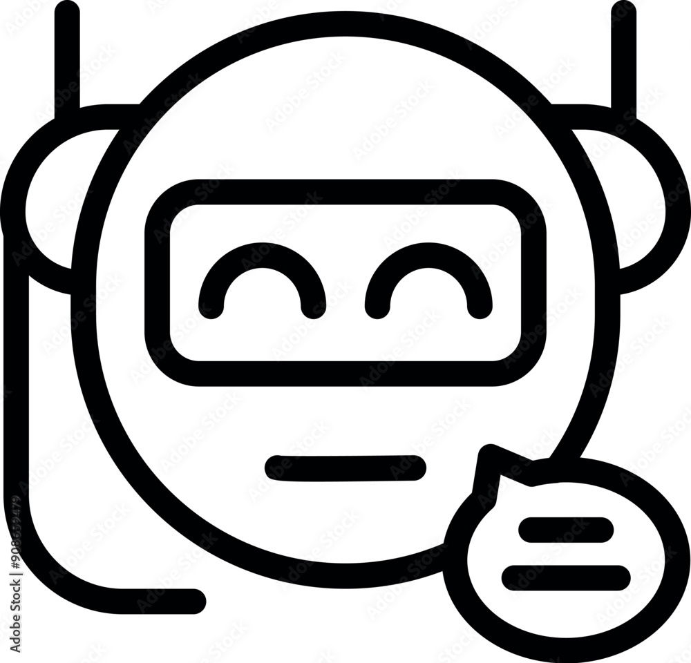 Aufkleber chatbot is speaking with a speech bubble expressing artificial intelligence