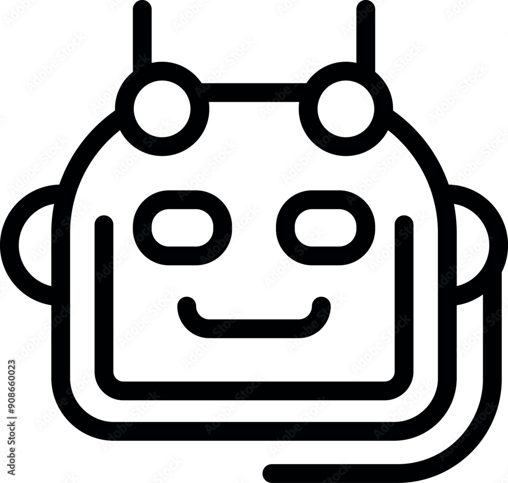 Aufkleber cartoon robot smiling and showing the concept of artificial intelligence