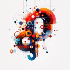 Obraz premium A colorful abstract design with a large P in the middle