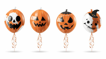 Balloons for Halloween with bat designs.