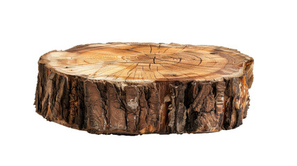 Wood Stump on White Background