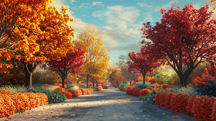 Captured from various vantage points, city parks come alive with the colors of autumn, providing a peaceful retreat amidst the hustle and bustle.